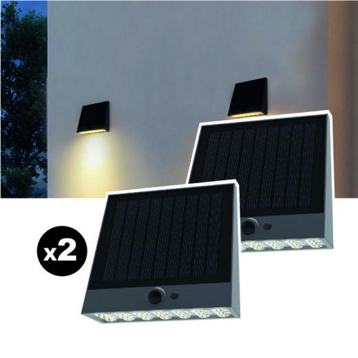 Lot de 2 lampes solaires EZIlight® Solar Wall S25