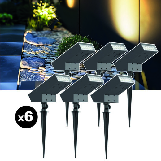 Lot de 6 lampes solaires EZIlight® Solar Spot S15