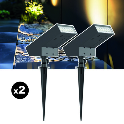 Lot de 2 lampes solaires EZIlight® Solar Spot S15