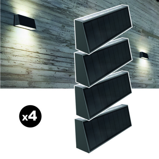 Lot de 4 lampes solaires EZIlight® Solar Wall S31
