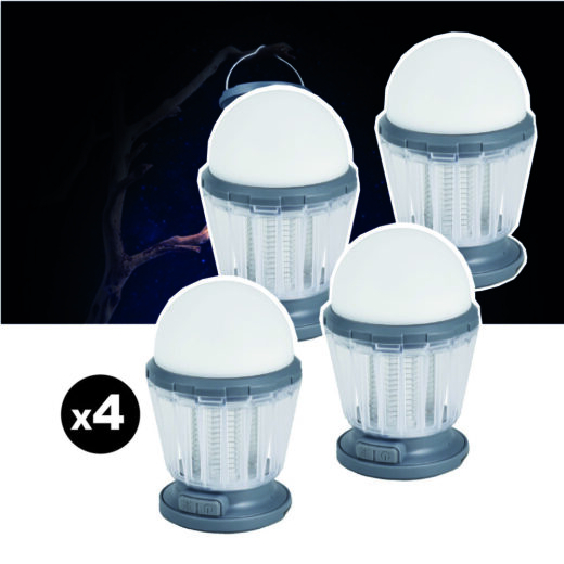Lot de 4 pièges à moustique d'extérieur EZIlight® Mosquito Stop MS 30 Transparent