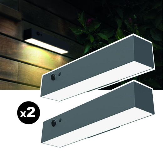 Lot de 2 lampes solaires EZIlight® Solar Wall S24