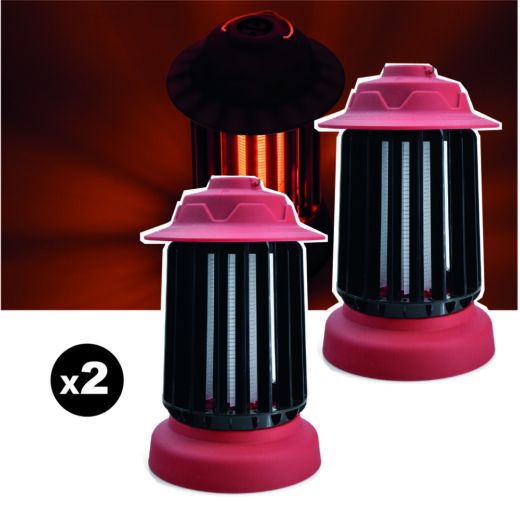 Lot de 2 pièges à moustique d'extérieur auto-nettoyant EZIlight® Mosquito Garden MG 10 Red