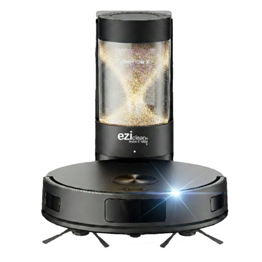 Robot aspirateur laveur GYROSMART connecté avec base de vidage EZIclean® CyberFlow X