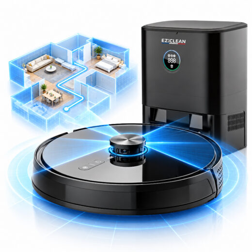 Robot aspirateur laveur connecté avec base aspirante EZIclean® I-Bot Z7 LIDAR IA