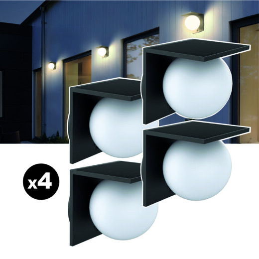 Lot de 4 lampes solaires EZIlight® Solar Wall S26