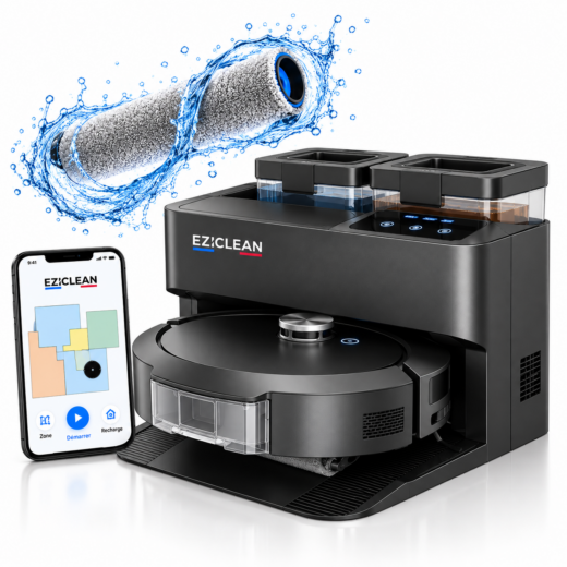 Robot aspirateur laveur connecté EZIclean® All in one Z10 ROLLER IA